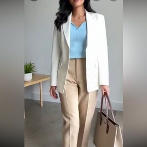 Baby blue short sleeve chain knit 100% Pima cotton sweater